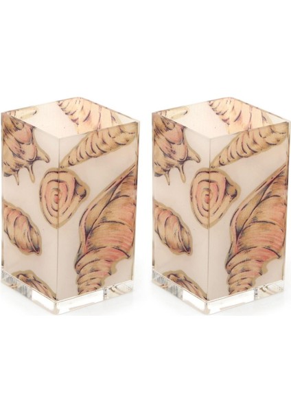 2 Adet Kalemlik Istiridye Desenli Ofis Gereci 6X6X12CM 300ML fiyatları