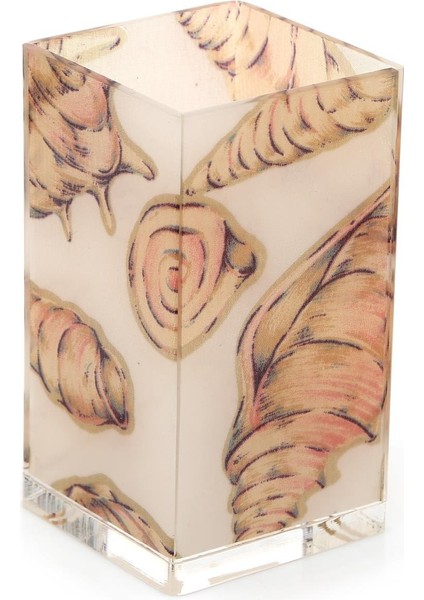 2 Adet Kalemlik Istiridye Desenli Ofis Gereci 6X6X12CM 300ML