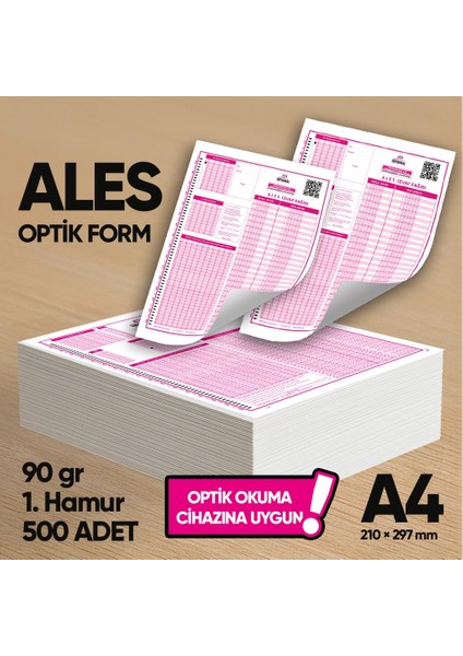Ales Deneme Sınavları için 500 Adet (90.gr) Optik Form - Optik Okuma Uyumlu