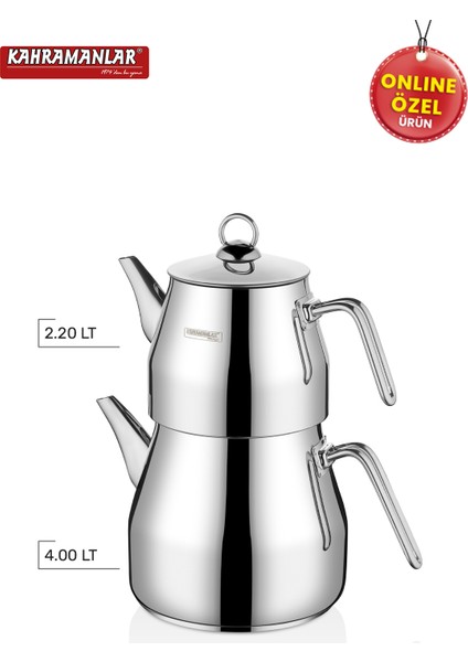 Piramit Platin XXL 7 L Çaydanlık Seti 18/10 Paslanmaz Çelik Yüksek Isı İletimli fiyatları