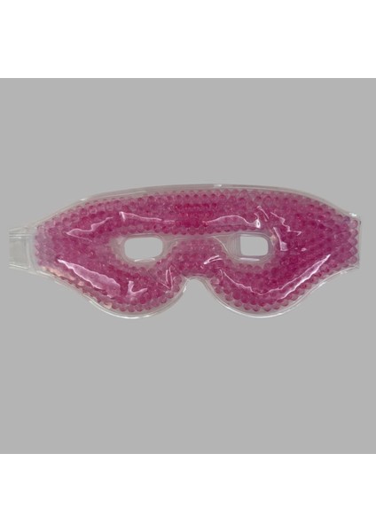 Pembe Jel Boncuklu Göz Maskesi, Soğuk & Sıcak Kullanım Rahatlatıcı Terapi Maskesi