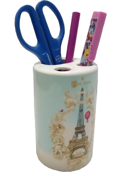 2 Adet Kalemlik Romantik Yeşil Model Seramik Ofis Gereci 7X7X11CM fırsatları