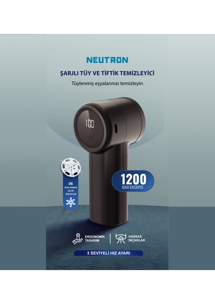 NTL-LR-10S Şarjlı Tüy ve Tiftik Temizleyici