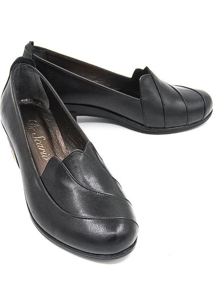 K144 Deri- Kısa Topuklu Kadın Klasik Ayakkabı - Siyah modelleri