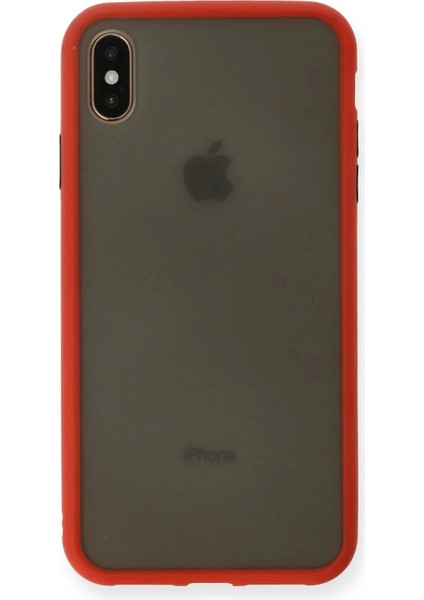 Newface iPhone Xs Max Kılıf Montreal Silikon Kapak - Kırmızı