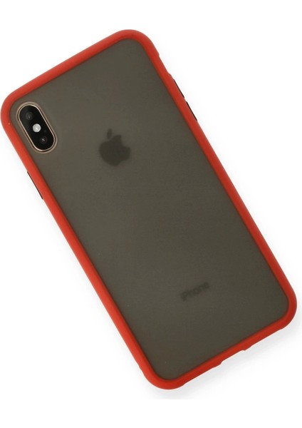 Newface iPhone Xs Max Kılıf Montreal Silikon Kapak - Kırmızı modelleri