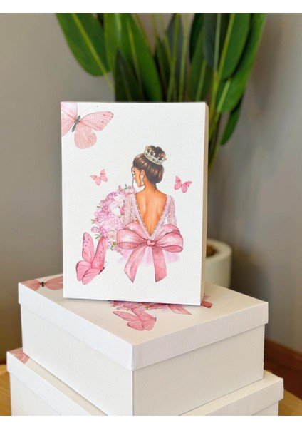 Gelin Kelebek Model Çeyiz Kutusu-3 Lü -Gelin Kutusu-Gelin Bohça Kutusu-Gelin Hediye Kutusu fiyatları