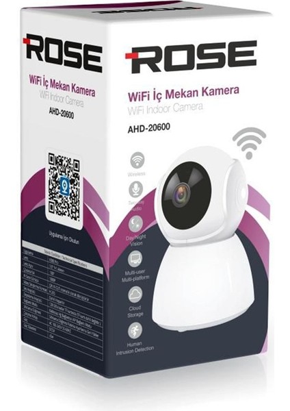 AHD-20600 Wi-Fi Kamera Hd Görüntü Gece Görüş Hareket Algılama Sesli Takip modelleri