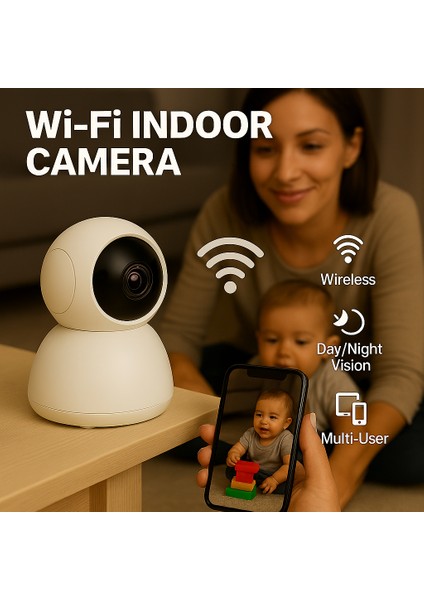 AHD-20600 Wi-Fi Kamera Hd Görüntü Gece Görüş Hareket Algılama Sesli Takip fırsatları