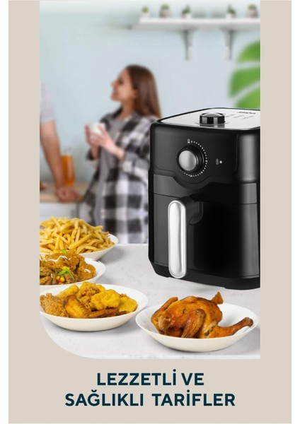 SCO-5055 Airfryer Fritöz 4.5 Lt Tek Hazne Çıkarılabilir Hazne Zamanlayıcı ve Isı Kontrolü modelleri