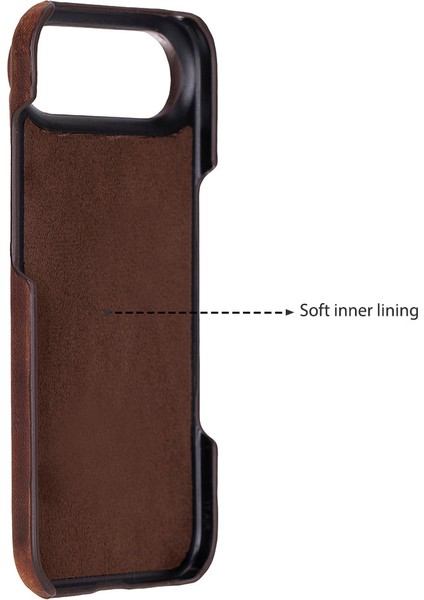 Apple iPhone 17 Air Için, Hakiki Deri, El Yapımı Kılıf, Magsafe ile Uyumlu, Iç Yüzeyi Kadife,antik Kahve fiyatları