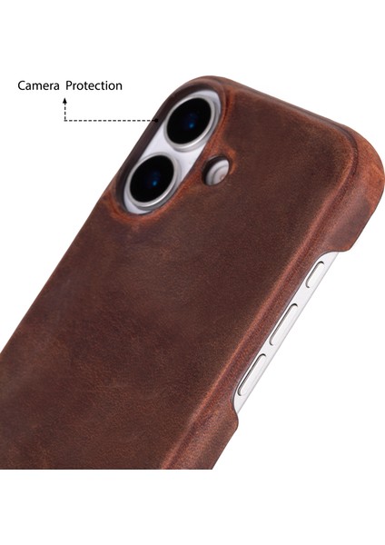 Apple iPhone 17 Için, Hakiki Deri, El Yapımı Kılıf, Magsafe ile Uyumlu, Iç Yüzeyi Kadife,antik Kahve fırsatları
