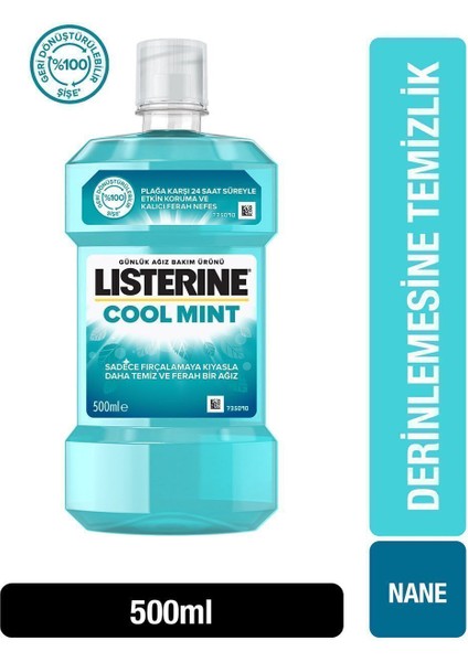 Ağız Bakım Suyu 500 ml Cool Mint Plak Azaltıcı Gün Boyu Ferah Nefes ve Sağlıklı Ağız