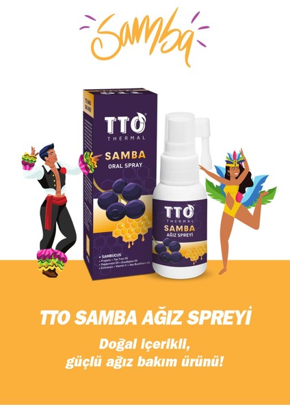 Samba Ağız Spreyi 30 ml - Nane ve Okaliptüs Aroması ile Gün Boyu Ferahlık ve Ağız Sağlığını Destekler indirimleri