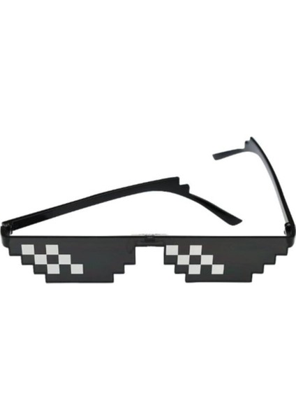 Thug Life Parti Gözlüğü Siyah Beyaz Piksel Desenli Tek Boyut 1 Adet Eğlenceli fiyatları