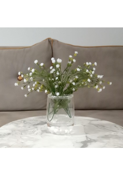 2 Adet Vazo Dahil,vazoda Çiçek,beyaz Yapay Çiçek,vazo Dekoratif Beyaz Incili 8X8X16CM fiyatları