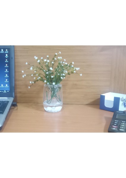 2 Adet Vazo Dahil,vazoda Çiçek,beyaz Yapay Çiçek,vazo Dekoratif Beyaz Incili 8X8X16CM modelleri