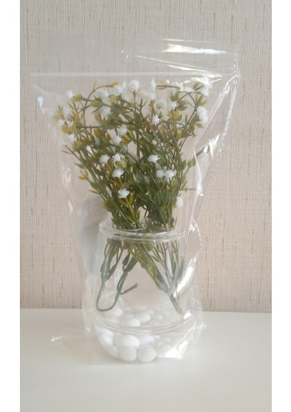 2 Adet Vazo Dahil,vazoda Çiçek,beyaz Yapay Çiçek,vazo Dekoratif Beyaz Incili 8X8X16CM fırsatları