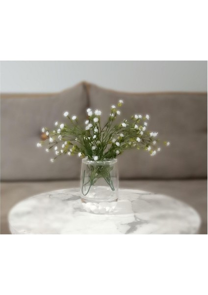2 Adet Vazo Dahil,vazoda Çiçek,beyaz Yapay Çiçek,vazo Dekoratif Beyaz Incili 8X8X16CM indirimleri