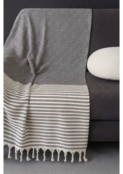 Alora – Pamuklu Püsküllü Örtü, Geometrik Desenli Koltuk ve Yatak Şalı 220X180 cm fiyatları