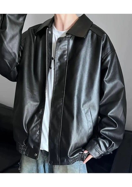 Oversize Unisex Vintage Deri Ceket modelleri