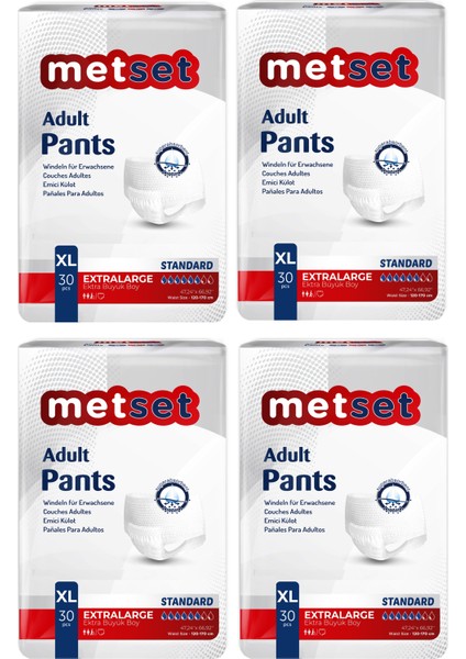 Emici Külot Xlarge Ekstra Büyük Boy 30 Luk 4 Paket 120 Adet