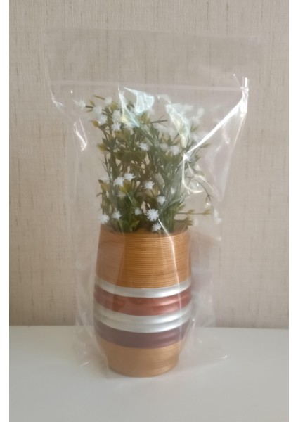 2 Adet Vazo Dahil,vazoda Çiçek,beyaz Yapay Çiçek,vazo Dekoratif Metalik Kahve Poliresin 6X6X17CM fırsatları