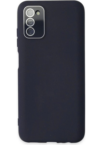 Newface Samsung Galaxy A03S Kılıf Lansman Glass Kapak - Lacivert
