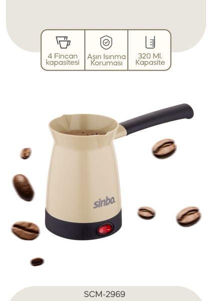 Bej Elektrikli Cezve, Hızlı ve Pratik Kahve Keyfi