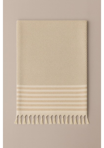 Mira – Pamuklu Püsküllü Örtü, Geometrik Desenli Koltuk ve Yatak Şalı 220X180 cm