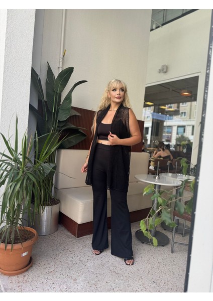 Kadın Büyük Beden Salaş File Yelek fiyatları