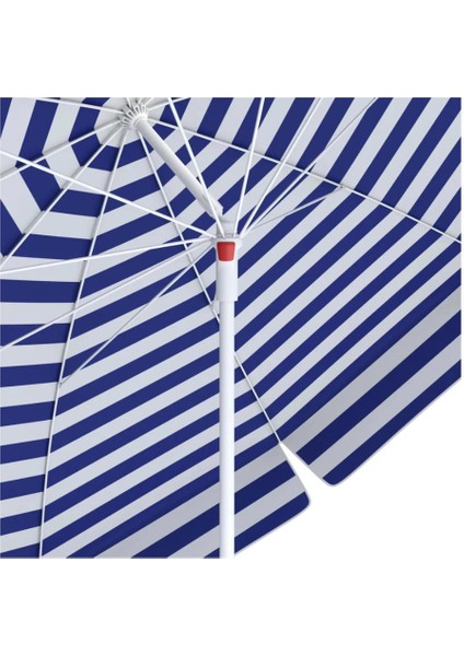 Plaj Şemsiyesi 8 Telli 180 cm Çap Mavi Beyaz Renkli Eğim Verilebilir modelleri