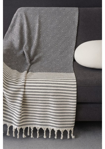 Alora – Pamuklu Püsküllü Örtü, Geometrik Desenli Koltuk ve Yatak Şalı 220X180 cm fiyatları