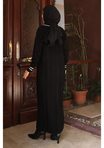 Düğme Detaylı Triko Elbise Siyah 6153 fırsatları