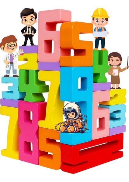 Eğitici Oyuncak Montessori Ahşap Sayı Blokları – 3 4 5 Yaş Okul Öncesi Matematik & Yapı Seti 20 Adet fiyatları