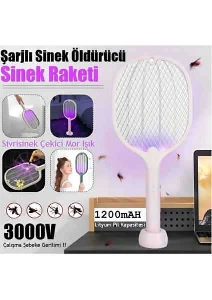 Şarjlı Mavi Işıklı Sivrisinek ve Haşere Kovucu Sineklik Aleti