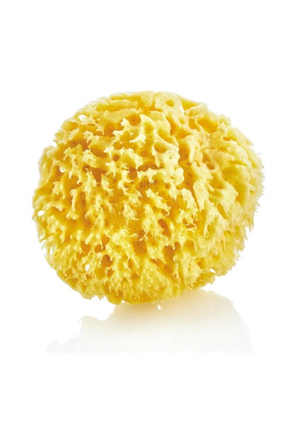 Bebek Banyo Süngeri %100 Doğal Deniz Süngeri Yumuşak Sarı Düz Tasarım Hassas Ciltler İçin