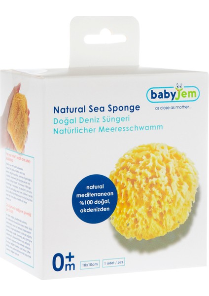 Bebek Banyo Süngeri %100 Doğal Deniz Süngeri Yumuşak Sarı Düz Tasarım Hassas Ciltler İçin