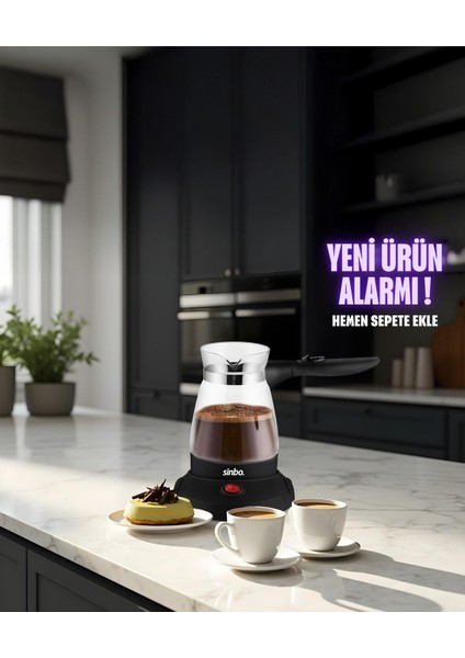 Cam Elektrikli Cezve 500 ml 600 W, Şık ve Pratik Kullanım