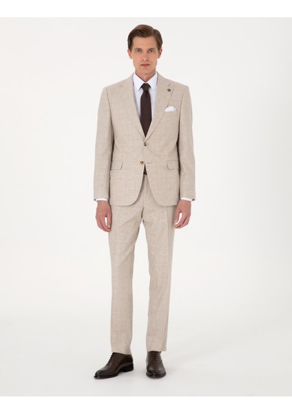 Erkek Bej Slim Fit Takım Elbise 50311241-VR011