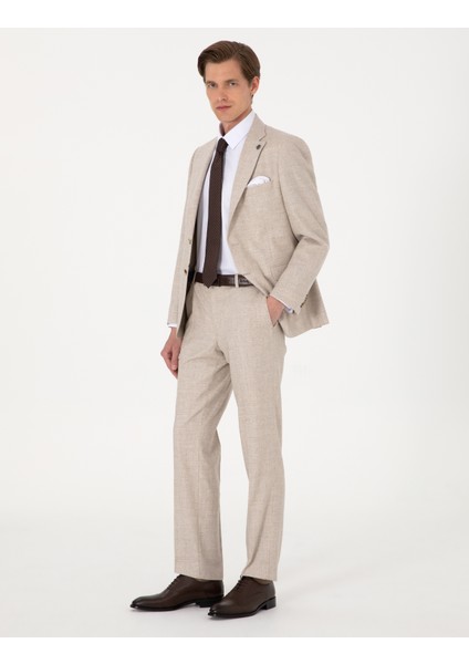 Erkek Bej Slim Fit Takım Elbise 50311241-VR011 fırsatları