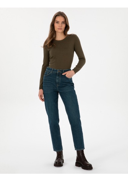 Kadın Koyu Indigo Jean Pantolon 50308396-VR089