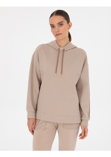 Kadın Camel Comfort Fit Sweatshirt 50309135-VR015