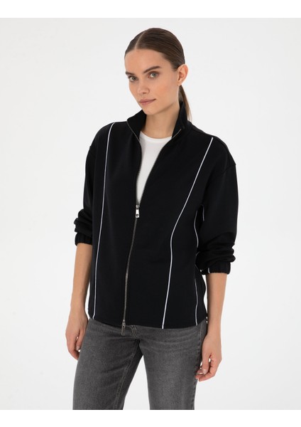 Kadın Siyah Comfort Fit Örme Hırka 50309108-VR046