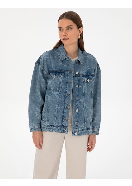 Kadın Açık Mavi Oversize Jean Ceket 50308527-VR003 modelleri