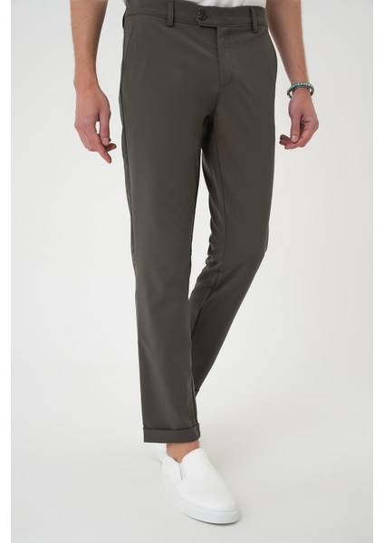Comfort Fit Beli Lastikli Yan Cep Haki Jogger Pantolon P 1150 fırsatları