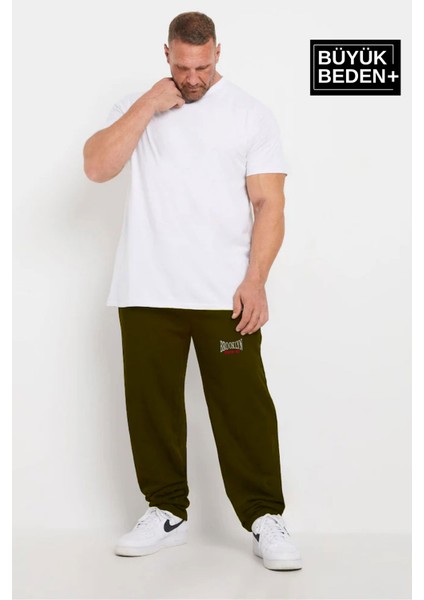 Erkek Büyük Beden Buyuk Brooklyn Baskılı Ince Eşofman Altı SPR25BEA50