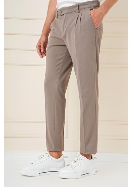 P 1164 Slim Fit Bej Klasik Pantolon modelleri