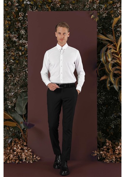 P 1136 Slim Fit Siyah Klasik Pantolon