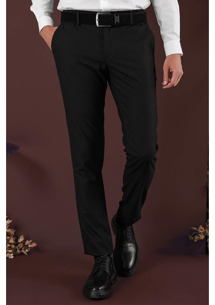 P 1136 Slim Fit Siyah Klasik Pantolon fırsatları